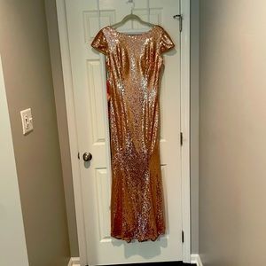 Rose gold sequin dress